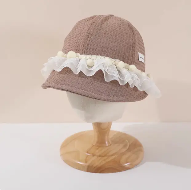 Korean Style Lace Baby Hat Winter Windproof Big Brim Cap - Image 2