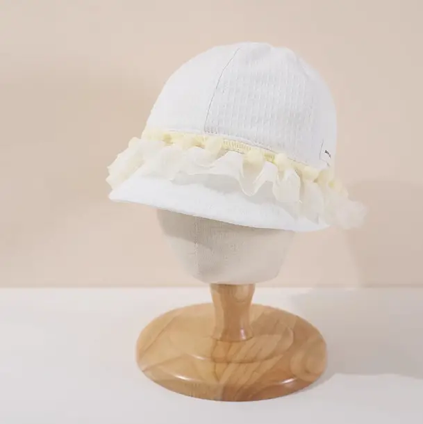 Korean Style Lace Baby Hat Winter Windproof Big Brim Cap - Image 3