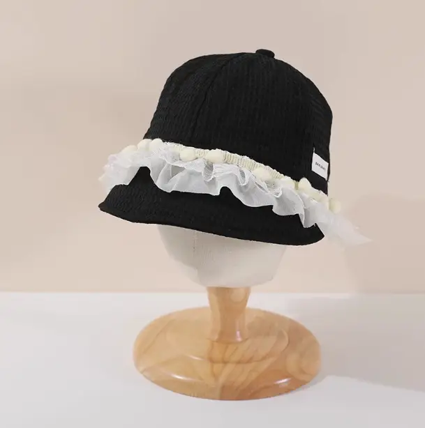 Korean Style Lace Baby Hat Winter Windproof Big Brim Cap - Image 6