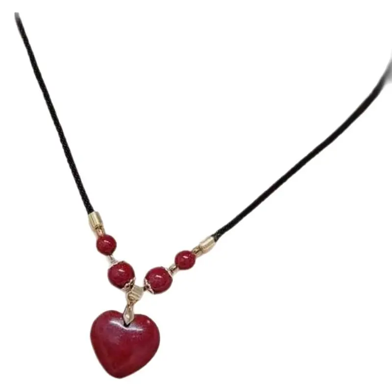 Red Heart Pendant Necklace for Women - Image 6