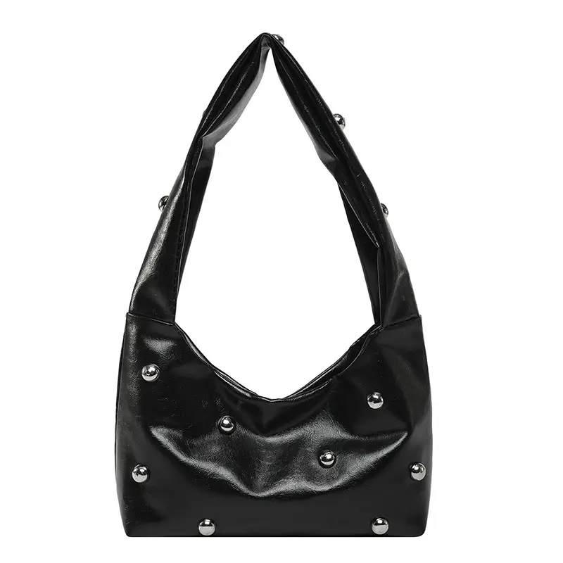 Red Rivet Ball Shoulder Bag for Women