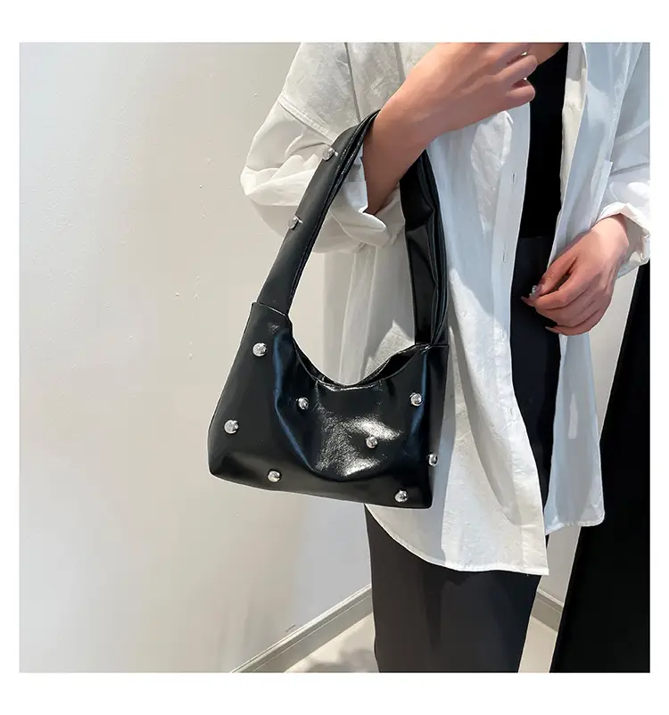 Red Rivet Ball Shoulder Bag for Women — feature 17
