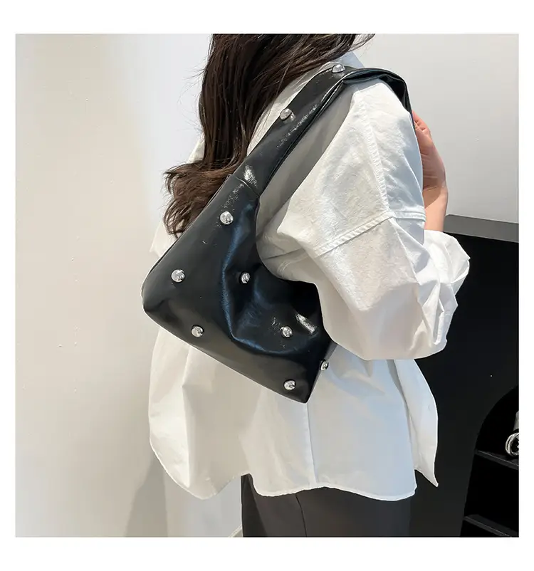 Red Rivet Ball Shoulder Bag for Women — feature 19