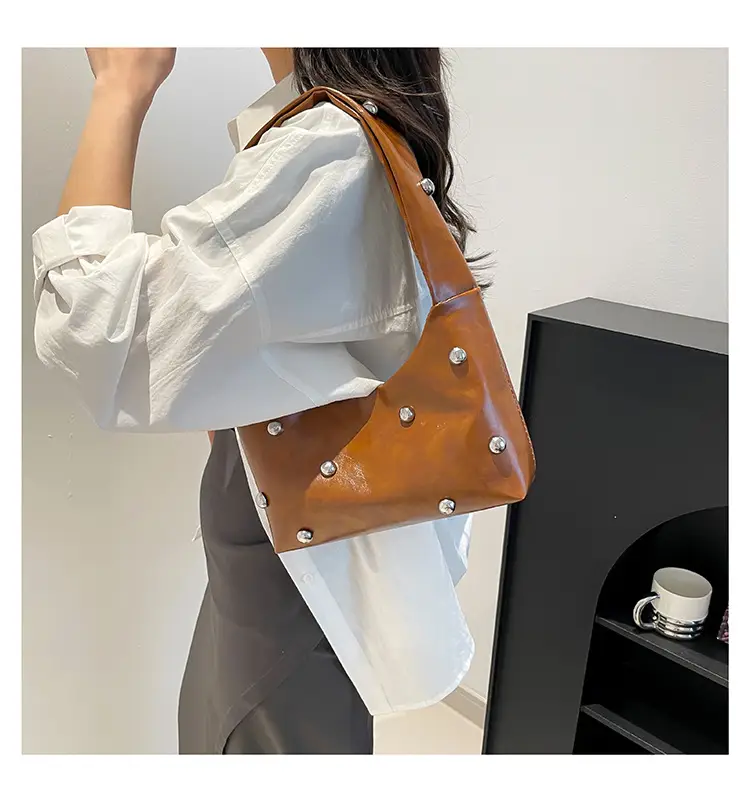 Red Rivet Ball Shoulder Bag for Women — feature 22