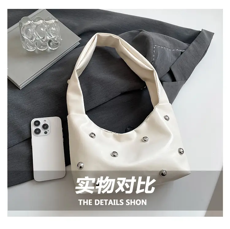 Red Rivet Ball Shoulder Bag for Women — feature 7