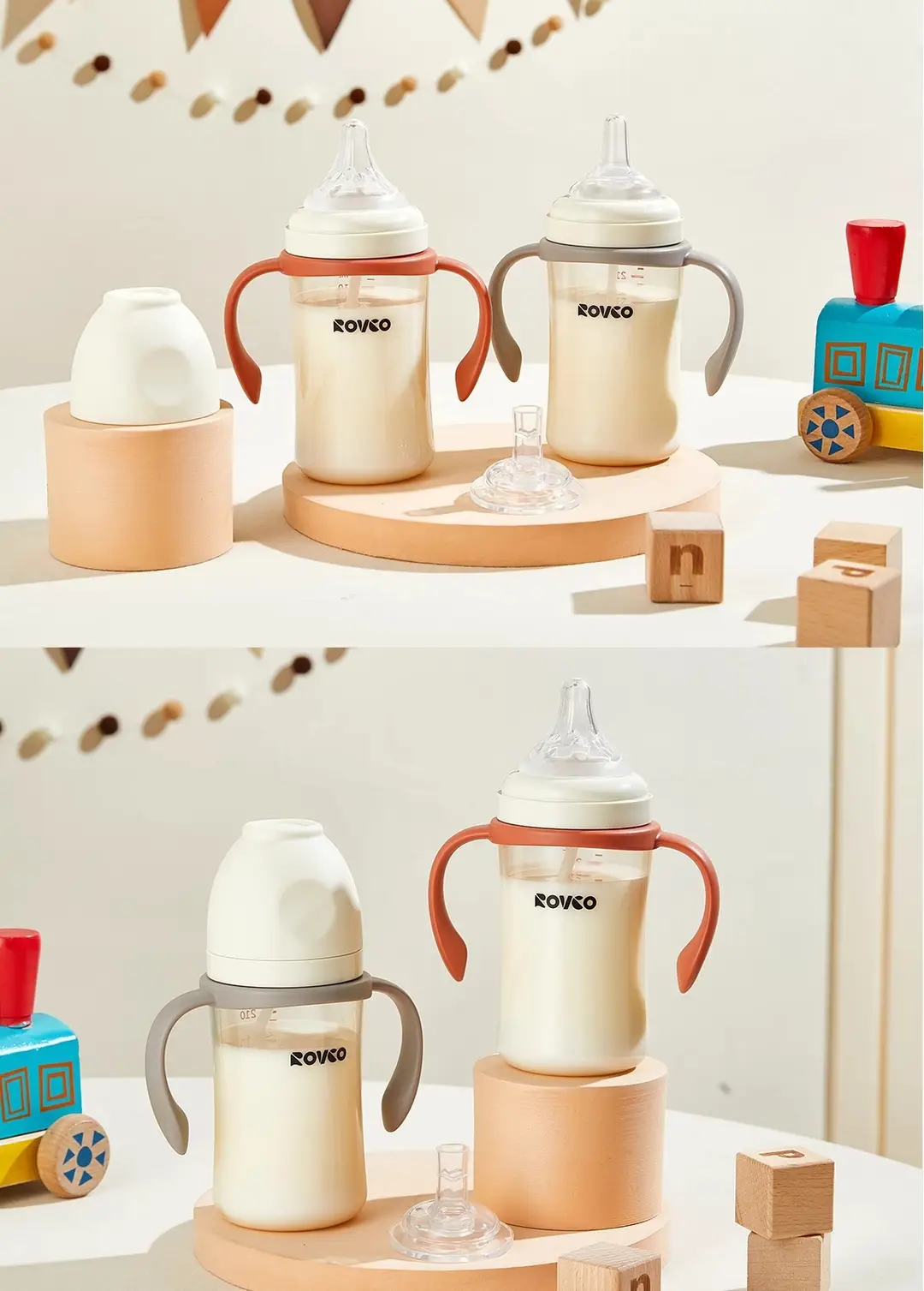Rikang Baby Bottle Baby 6 Months -3 Years Old and Over Learn to Drink PPSU Drop-Resistant Wide Diameter Straight Straight Drink Milk — feature 15
