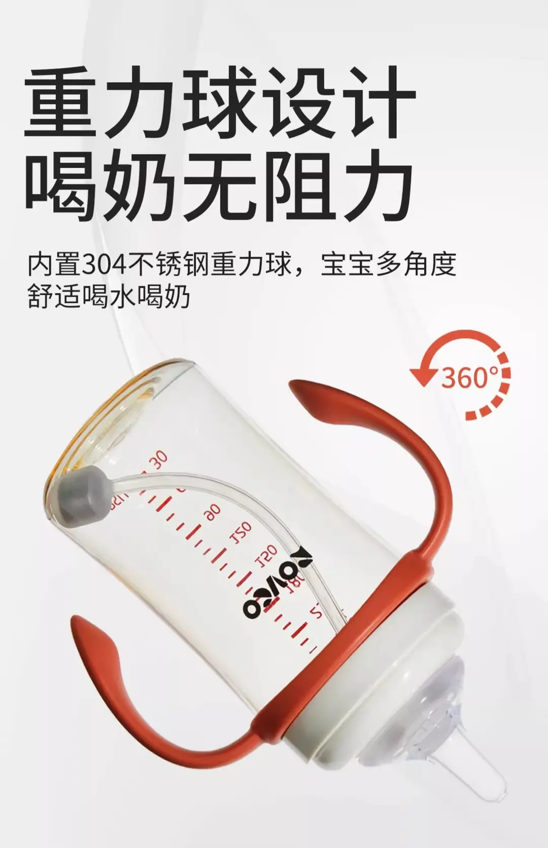 Rikang Baby Bottle Baby 6 Months -3 Years Old and Over Learn to Drink PPSU Drop-Resistant Wide Diameter Straight Straight Drink Milk — feature 7