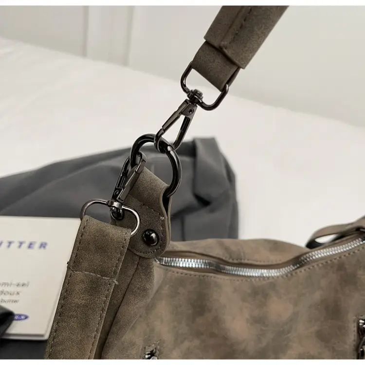 Women Retro Korean Style Shoulder Bag Grey Large Capacity — feature 37