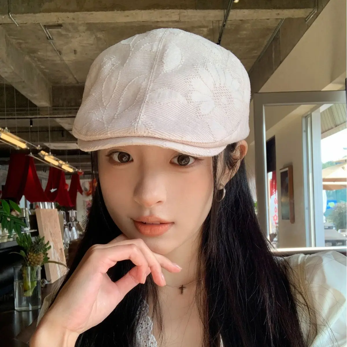 Women's Black Jacquard Cap for All Occasions - Image 6