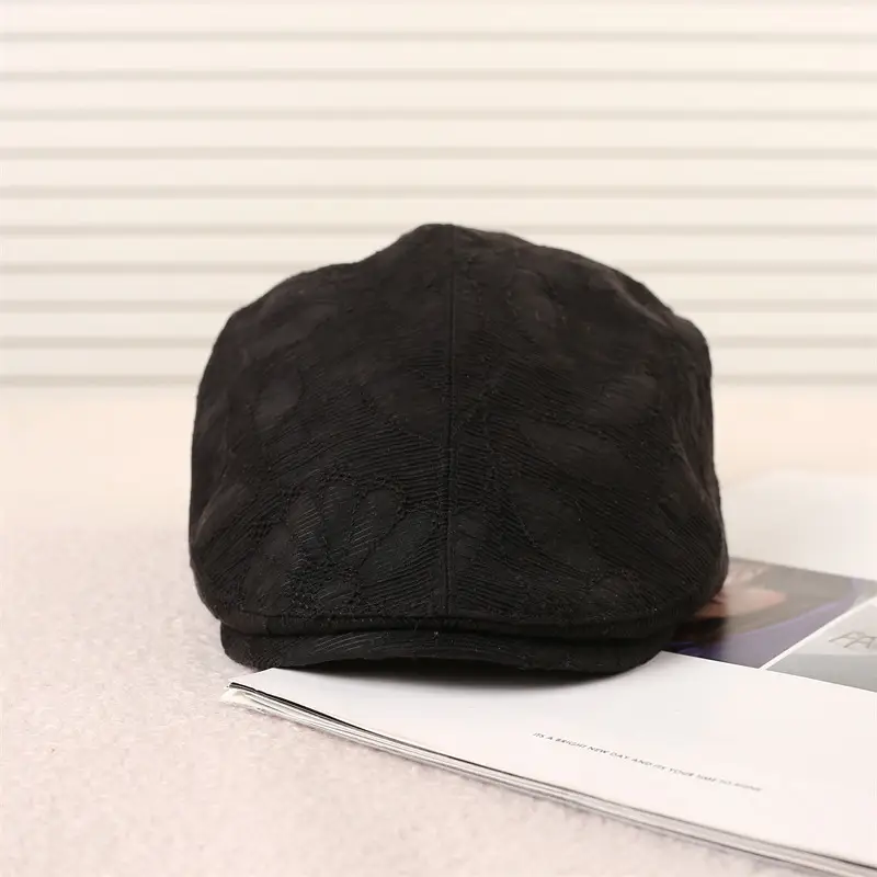 Women's Black Jacquard Cap for All Occasions - Image 7