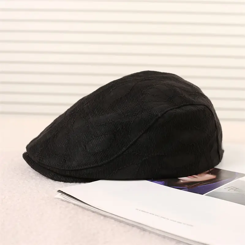 Women's Black Jacquard Cap for All Occasions — feature 6