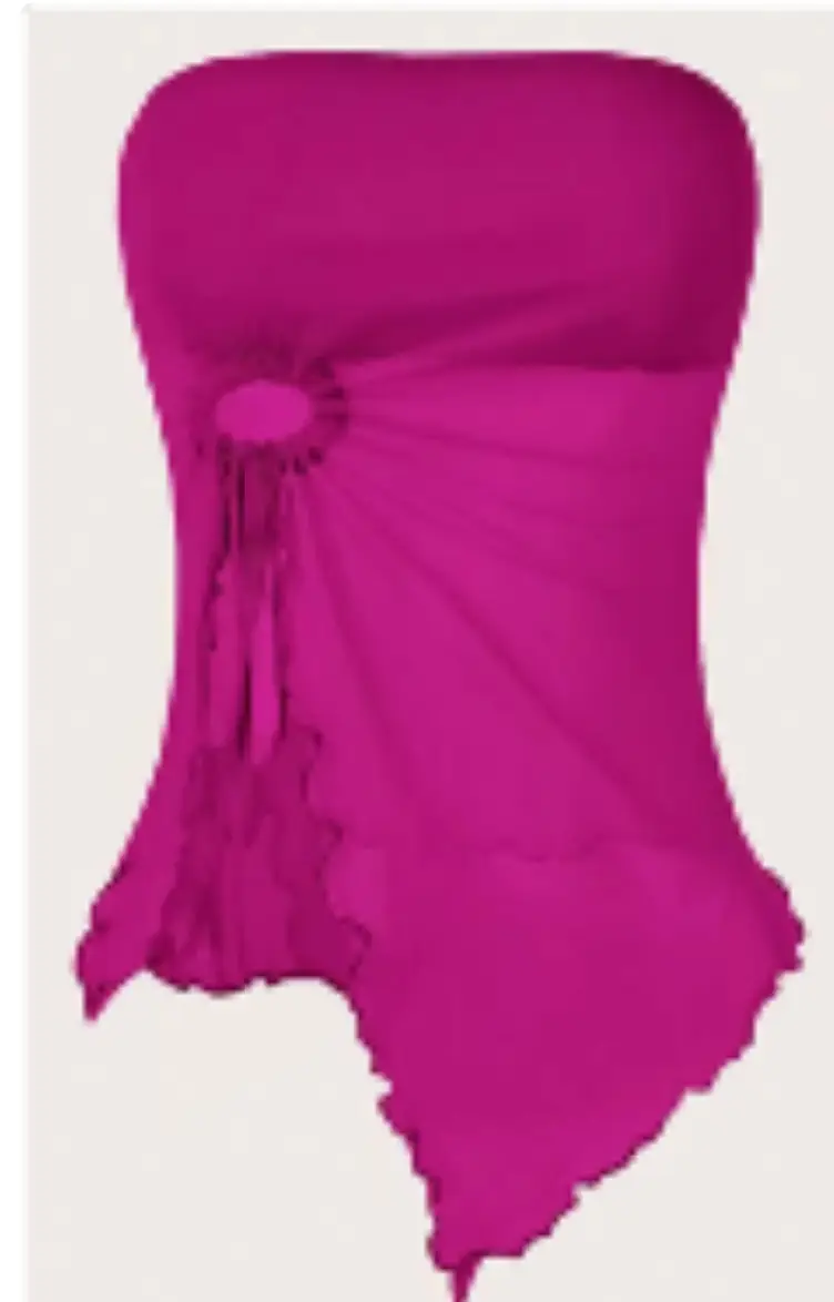 Women's Off-Shoulder Strapless Top with Lace Trim