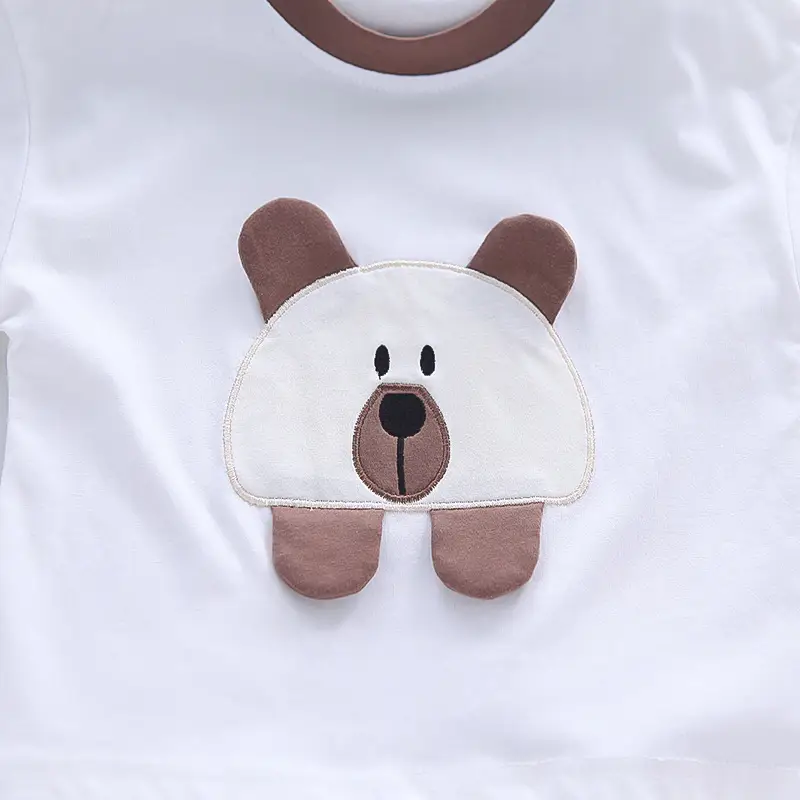 Baby Bear Print Capri Pants Summer Suit — feature 5