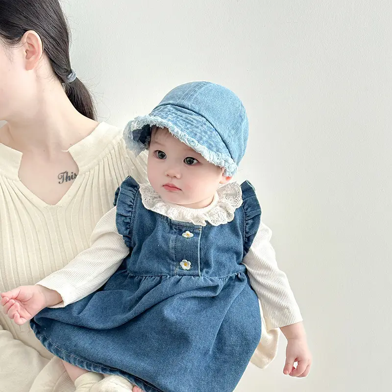 Baby Denim Hat Blue Winter Sunshade Cap - Image 4