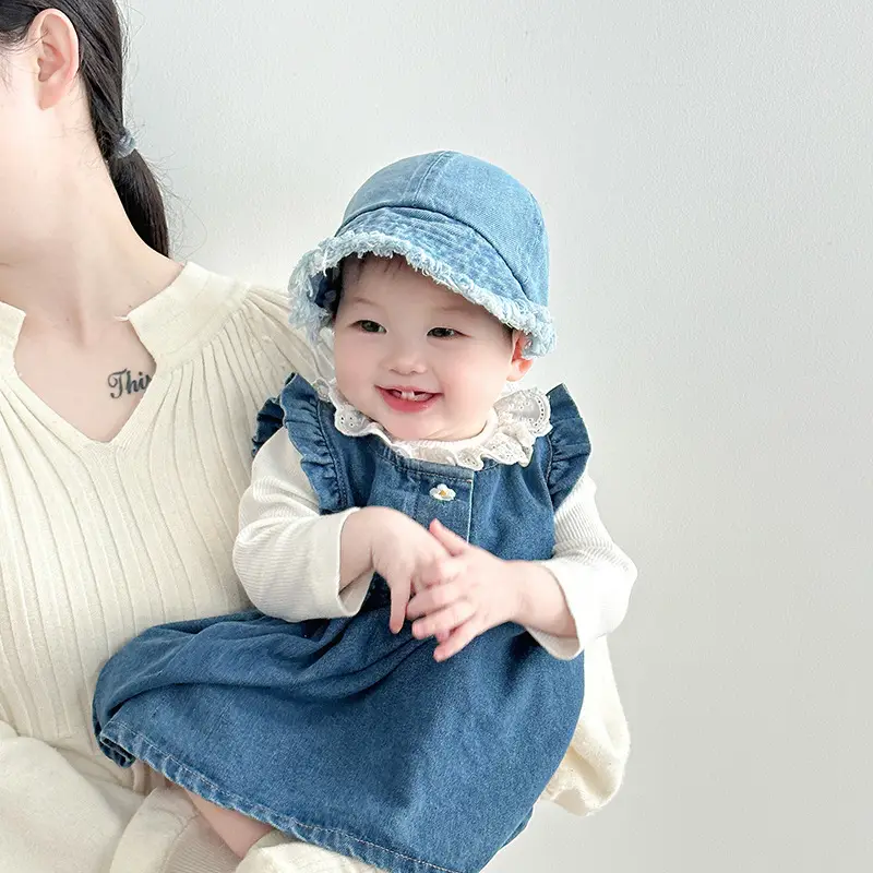 Baby Denim Hat Blue Winter Sunshade Cap - Image 5