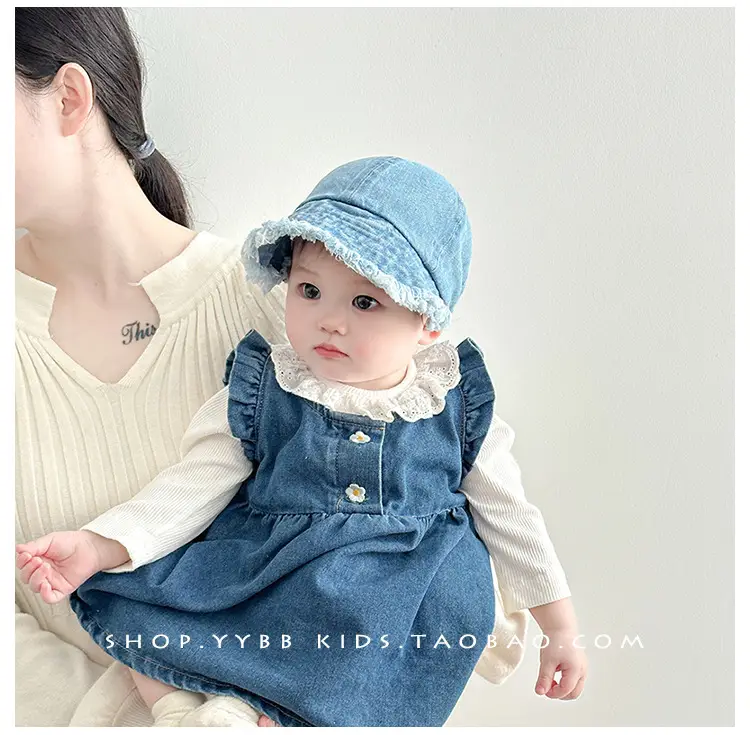 Baby Denim Hat Blue Winter Sunshade Cap — feature 1