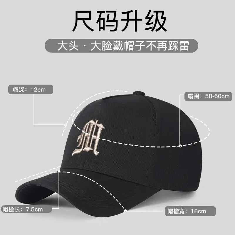 Men's Black High-top Baseball Cap with Wide Brim & Sunscreen - Image 9