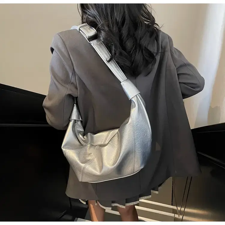 Silver Women's Shoulder Crossbody Bag Large Capacity 2025 — feature 48