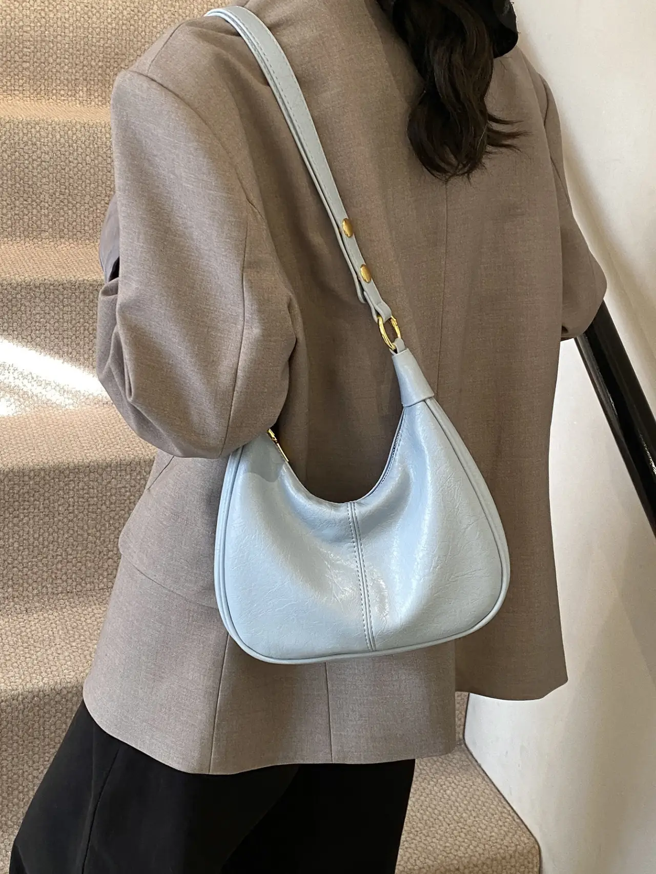 Black Glossy Crossbody Bag for Women 2025 - Image 7