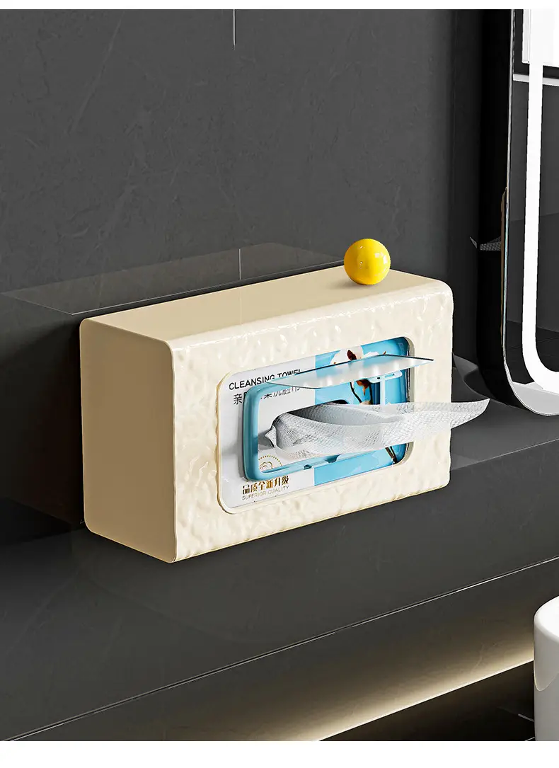 Clear Embossed Toilet Wet Tissue Storage Rack — feature 13