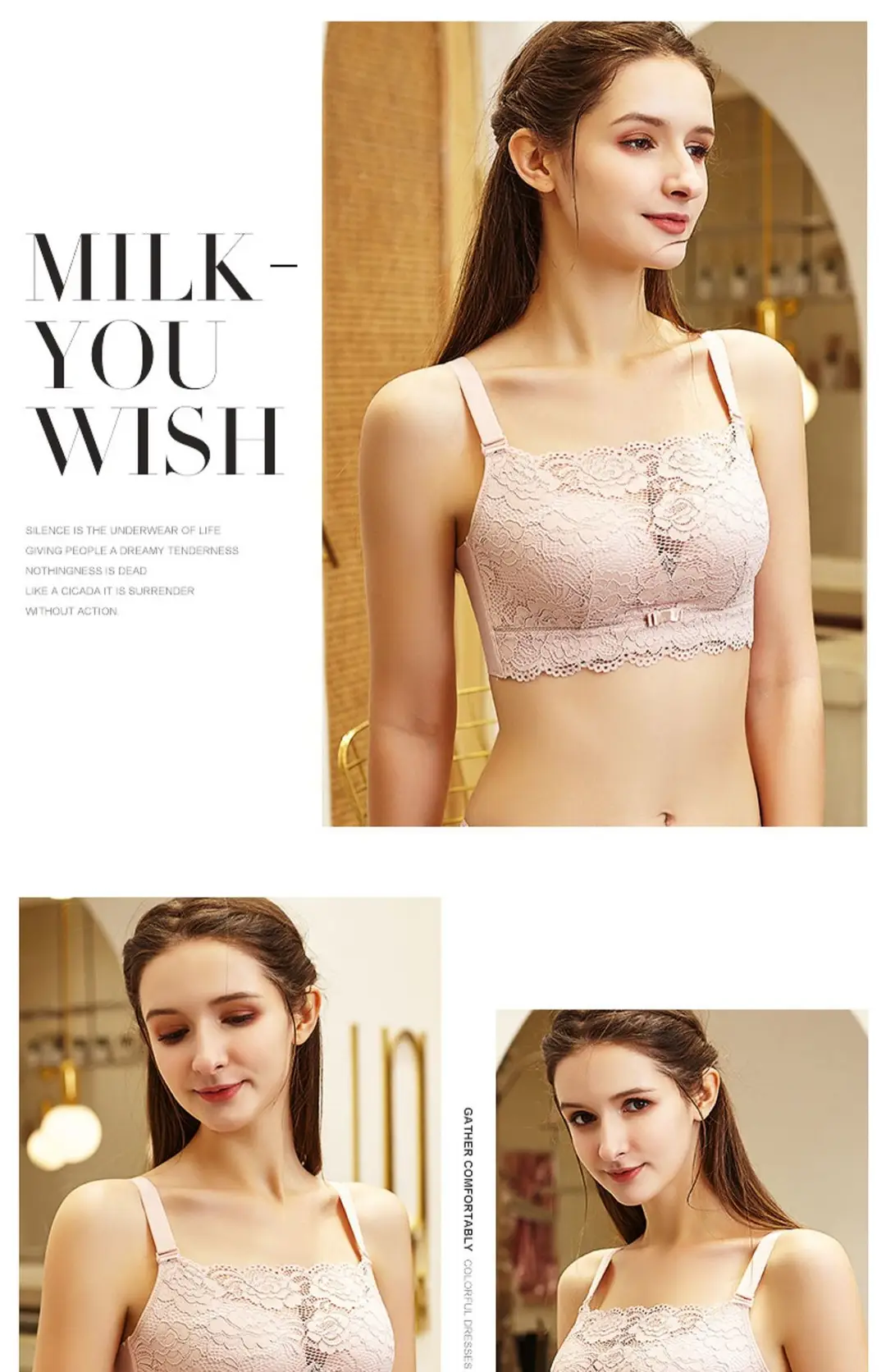 Anti-light Tube-type Underwear Women's Gather-wrapped Chest Large Chest Small Bra Thin Lace Bra New 2025 Explosions — feature 11