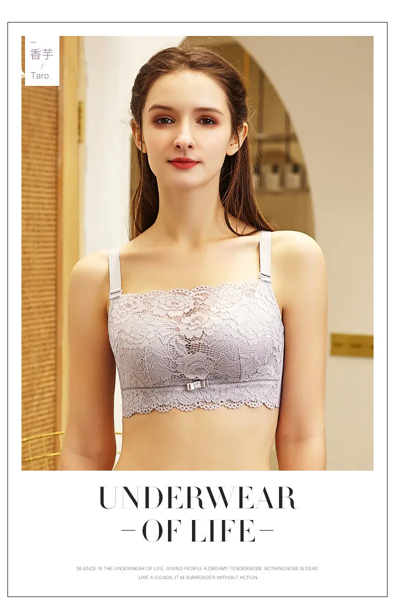 Anti-light Tube-type Underwear Women's Gather-wrapped Chest Large Chest Small Bra Thin Lace Bra New 2025 Explosions — feature 13