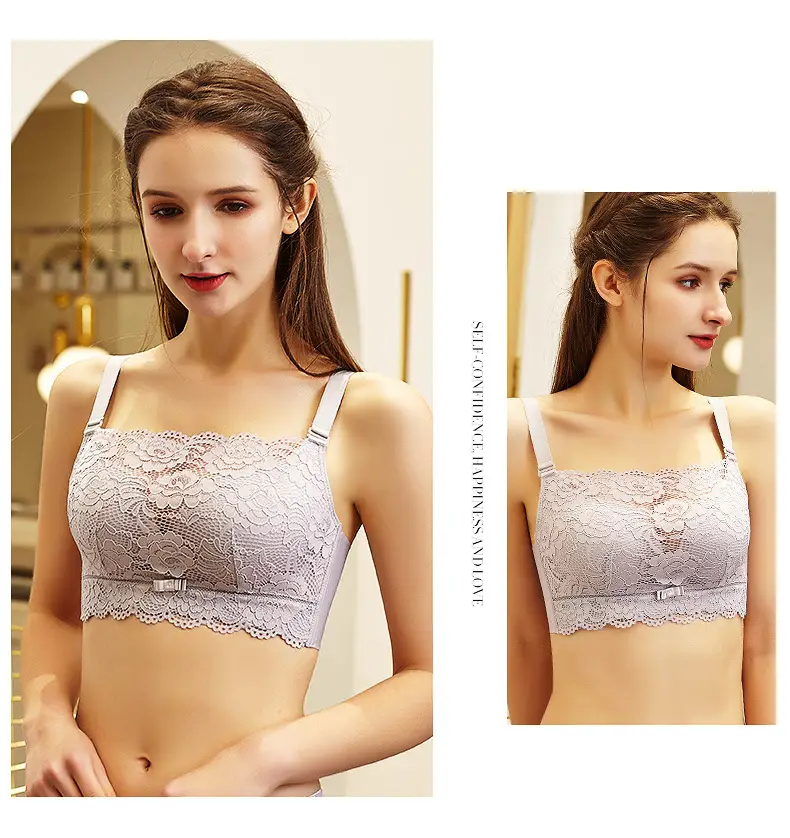 Anti-light Tube-type Underwear Women's Gather-wrapped Chest Large Chest Small Bra Thin Lace Bra New 2025 Explosions — feature 14