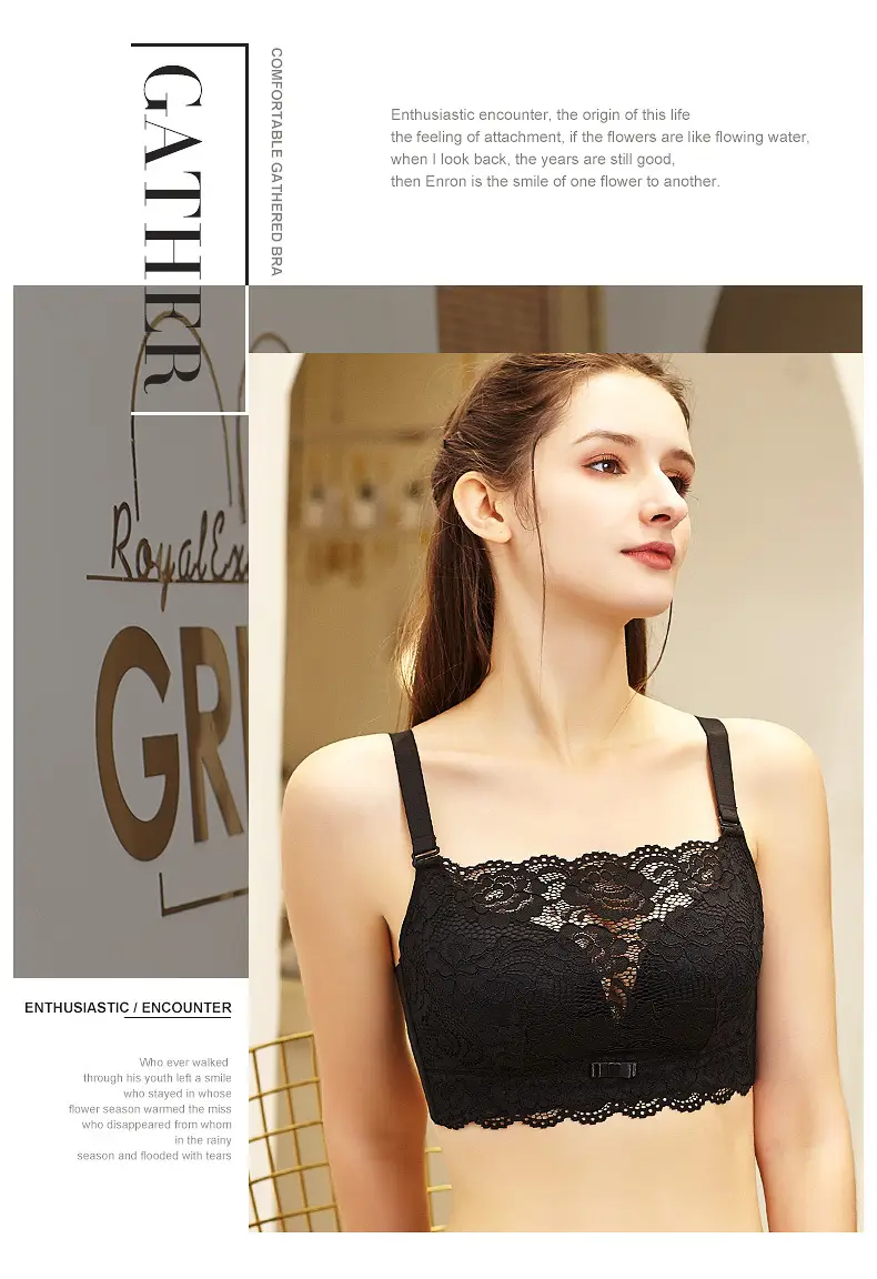 Anti-light Tube-type Underwear Women's Gather-wrapped Chest Large Chest Small Bra Thin Lace Bra New 2025 Explosions — feature 19