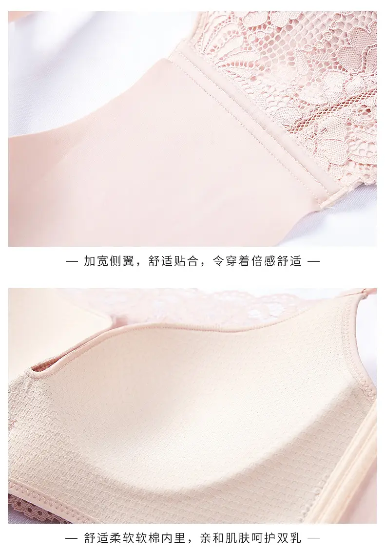 Anti-light Tube-type Underwear Women's Gather-wrapped Chest Large Chest Small Bra Thin Lace Bra New 2025 Explosions — feature 24