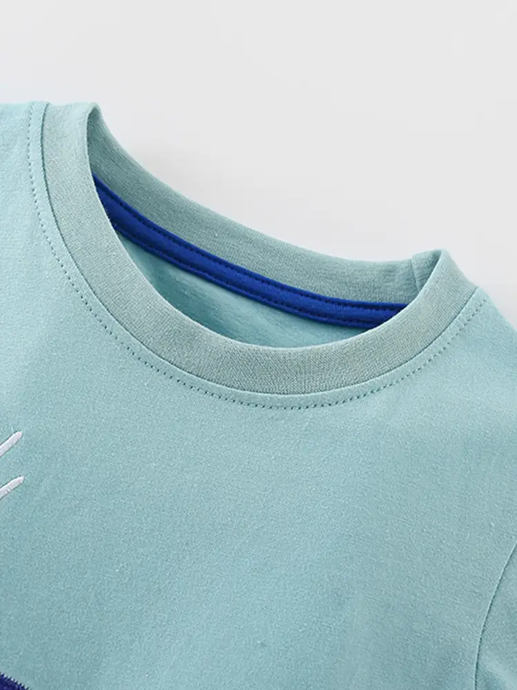 Malwee Boys Ocean Viles T-Shirt Shorts Set Light Blue - Image 3