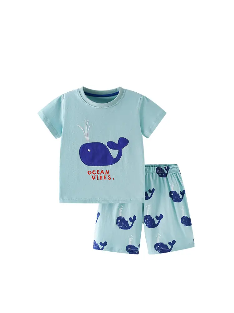 Malwee Boys Ocean Viles T-Shirt Shorts Set Light Blue - Image 6