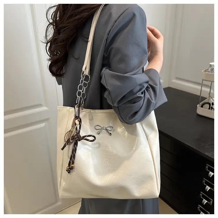 Silver Women's Large Capacity Tote Bag Spring Summer Casual — feature 11
