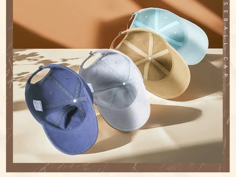2025 Washed Baseball Cap Light Blue Soft Top Casual Hat — feature 30