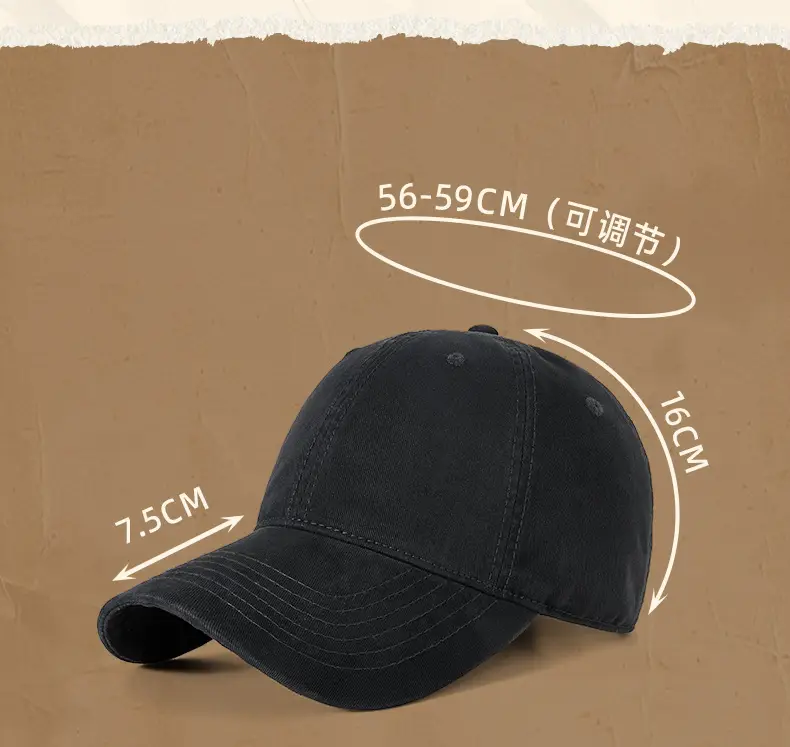 2025 Washed Baseball Cap Light Blue Soft Top Casual Hat — feature 37