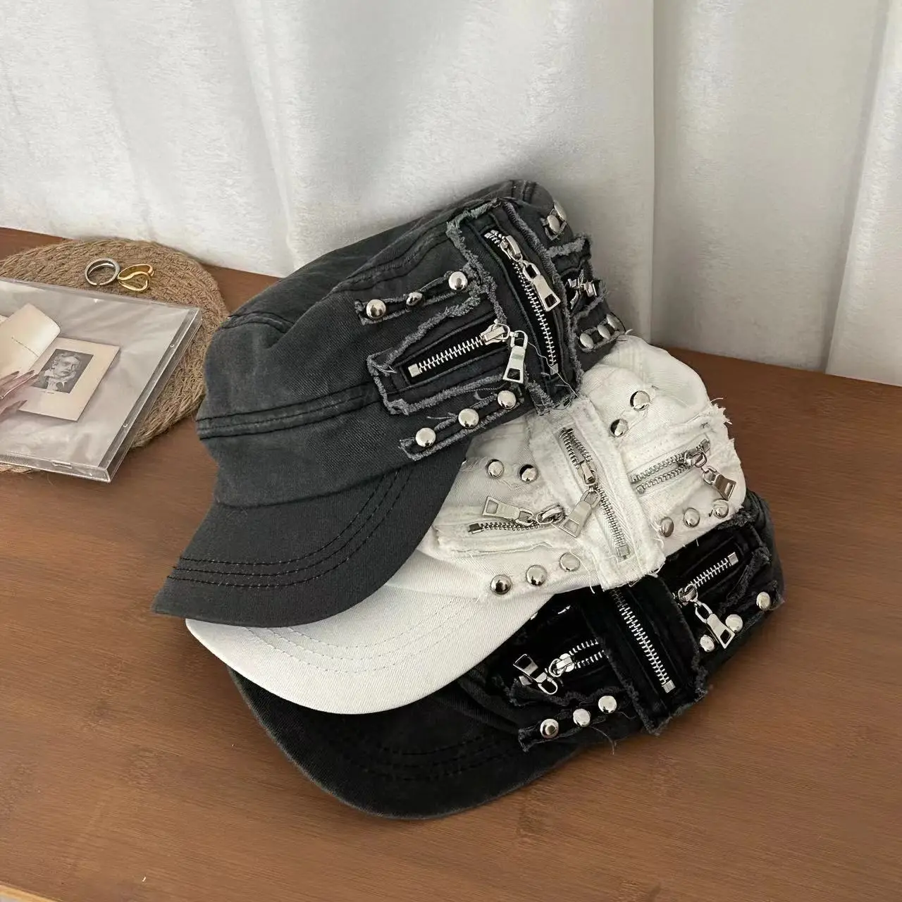 Rivet Cap for Girls, Wind Heavy, Y2K Style — feature 11