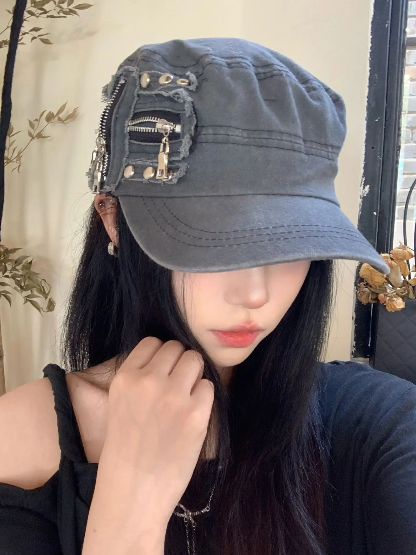 Rivet Cap for Girls, Wind Heavy, Y2K Style — feature 5