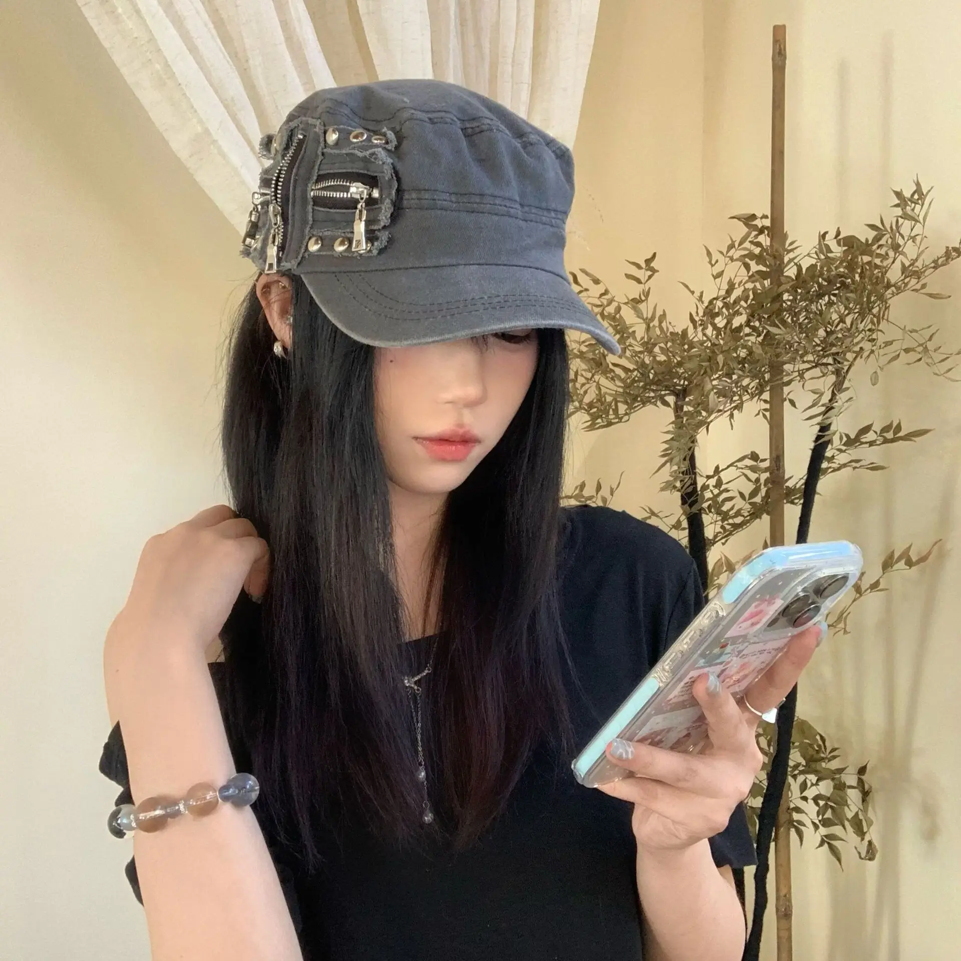 Rivet Cap for Girls, Wind Heavy, Y2K Style — feature 6