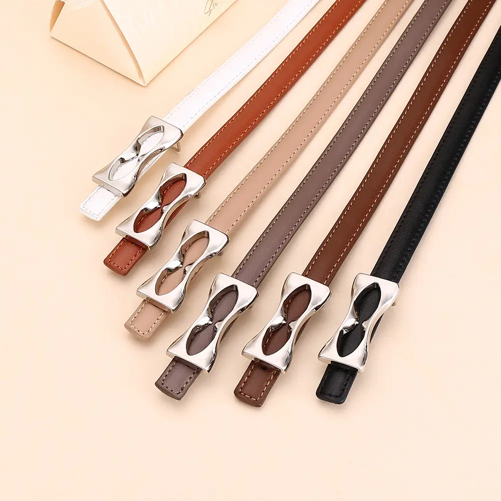 2024 Women's Light Luxury Cowhide Belt with Bow