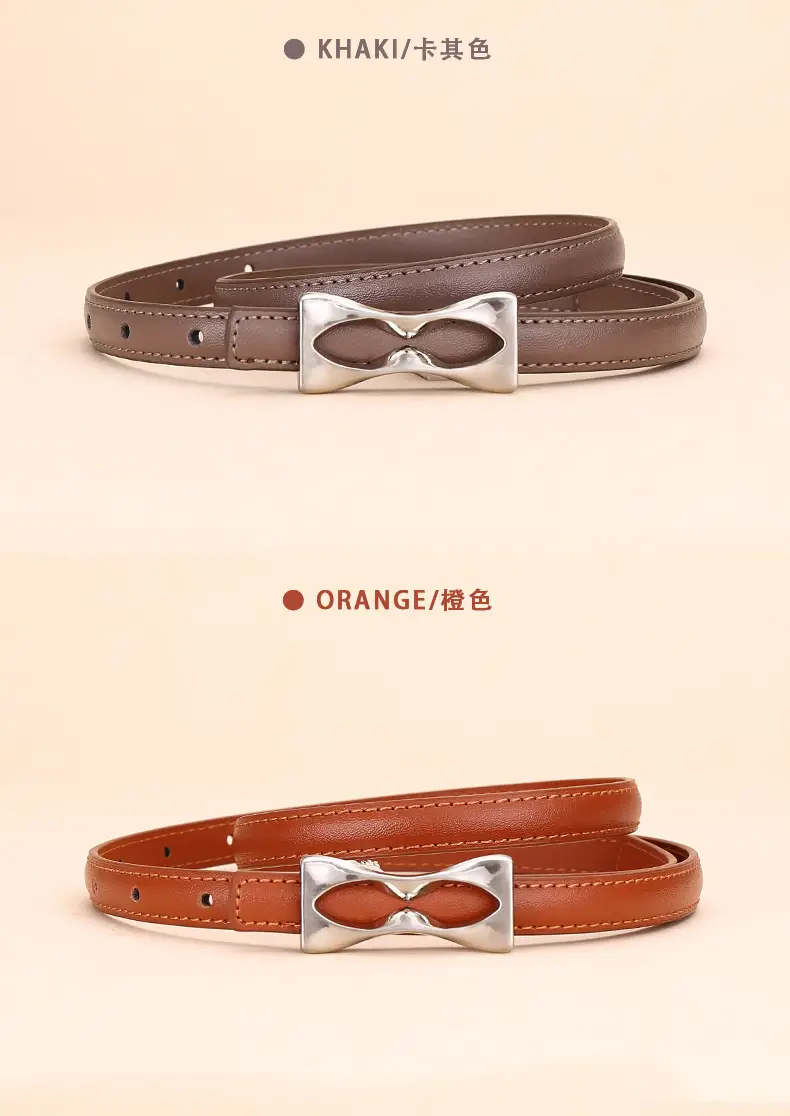2024 Women's Light Luxury Cowhide Belt with Bow — feature 11