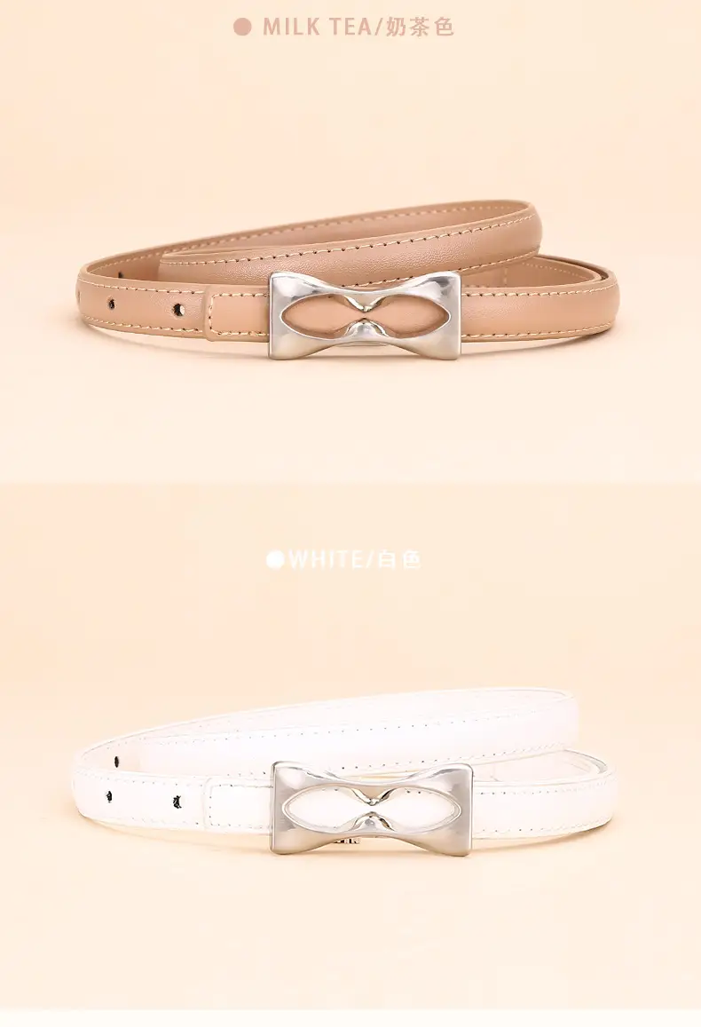 2024 Women's Light Luxury Cowhide Belt with Bow — feature 12