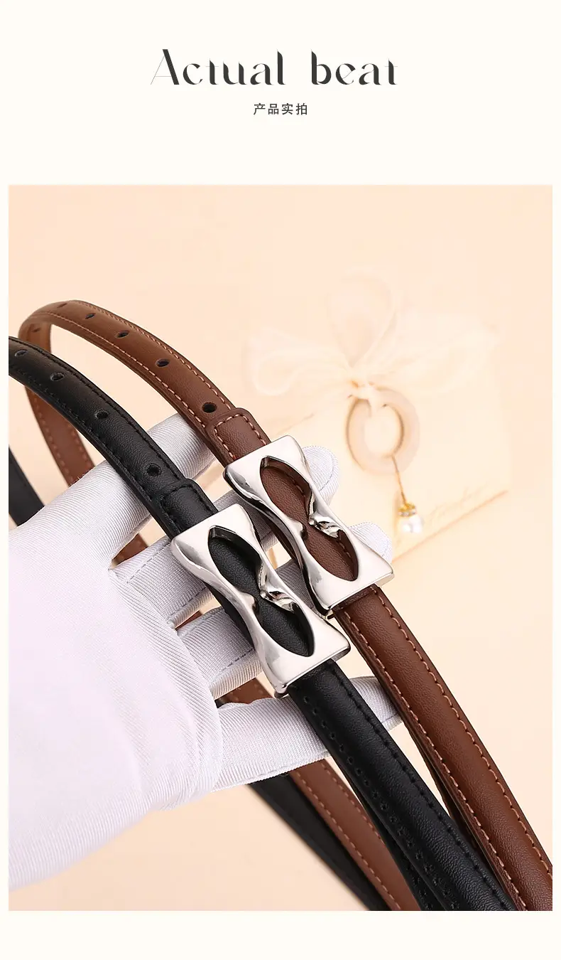 2024 Women's Light Luxury Cowhide Belt with Bow — feature 15