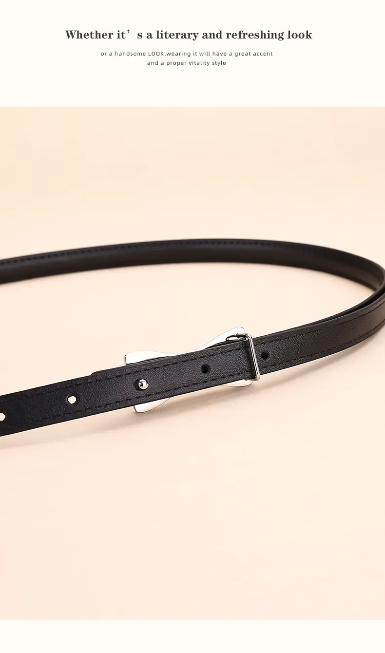 2024 Women's Light Luxury Cowhide Belt with Bow — feature 17