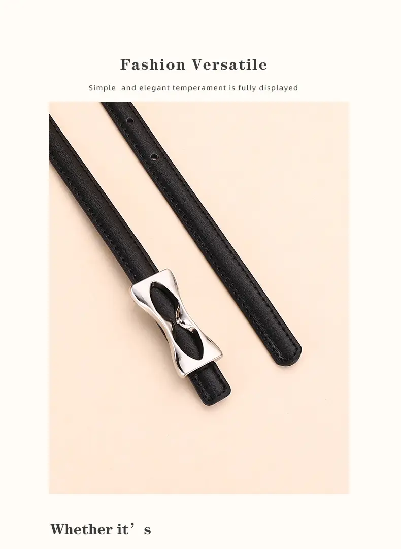 2024 Women's Light Luxury Cowhide Belt with Bow — feature 20