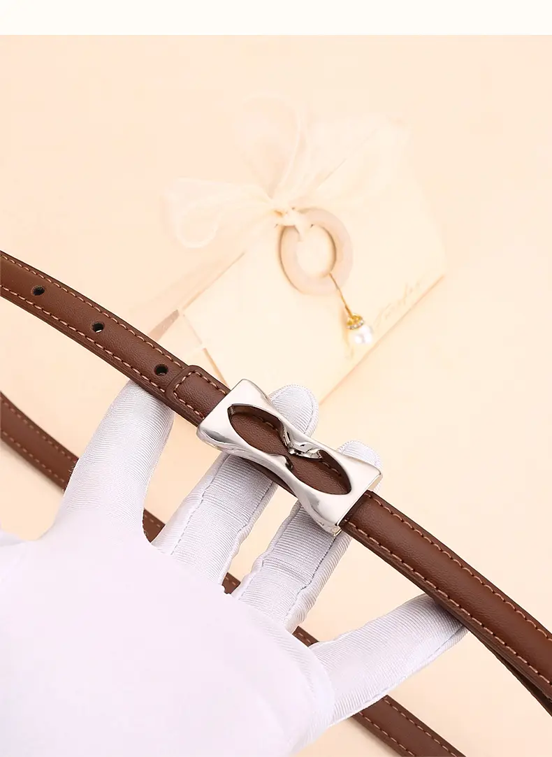 2024 Women's Light Luxury Cowhide Belt with Bow — feature 21