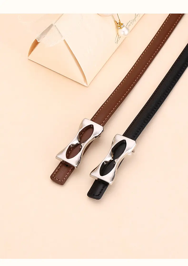 2024 Women's Light Luxury Cowhide Belt with Bow — feature 22