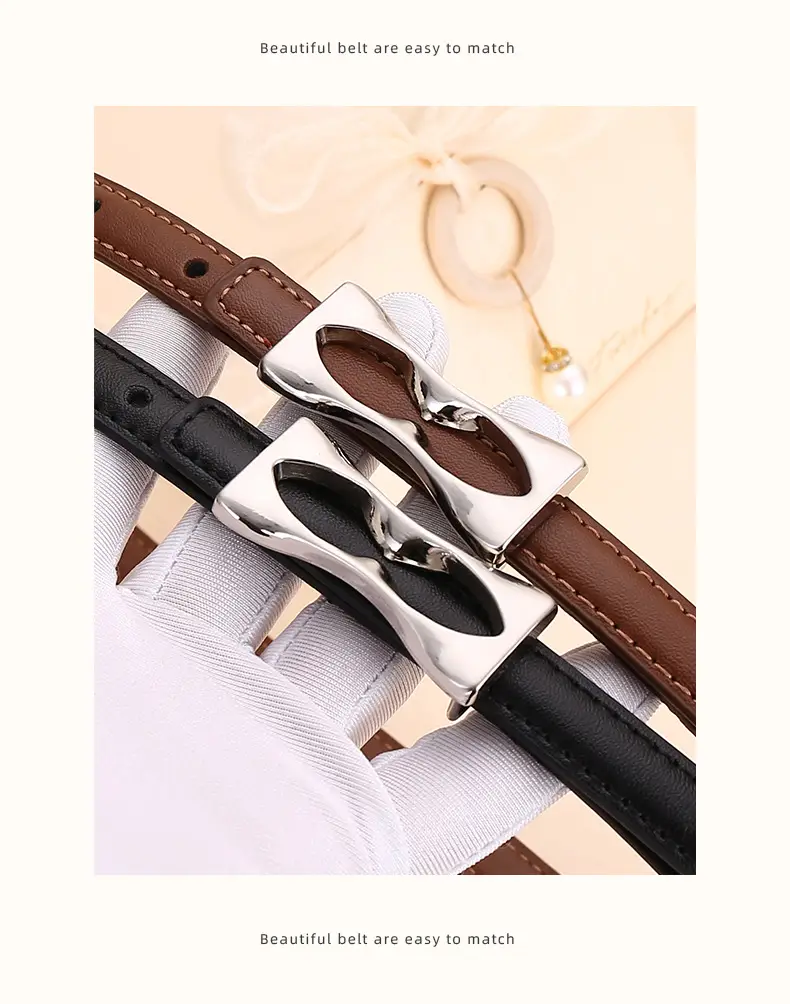 2024 Women's Light Luxury Cowhide Belt with Bow — feature 23
