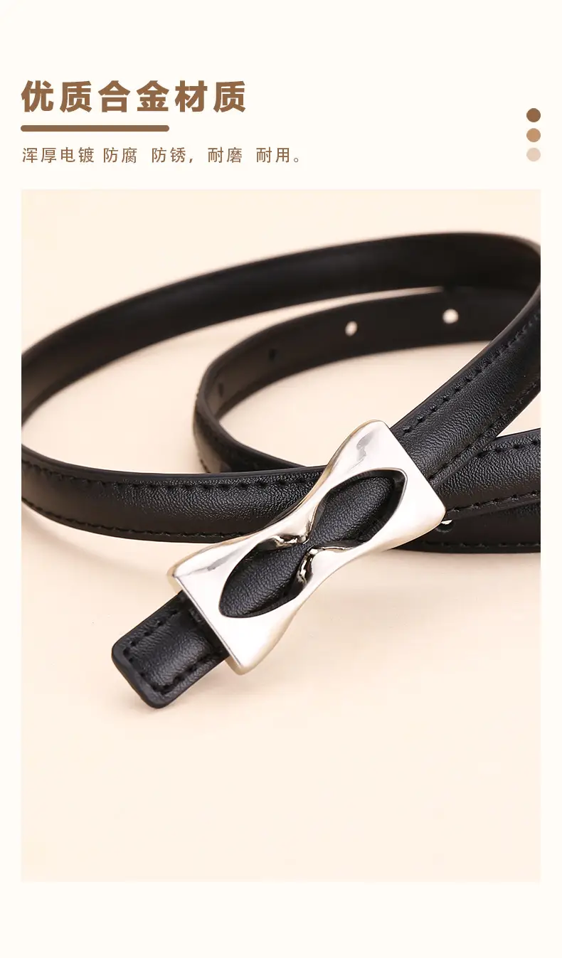 2024 Women's Light Luxury Cowhide Belt with Bow — feature 6