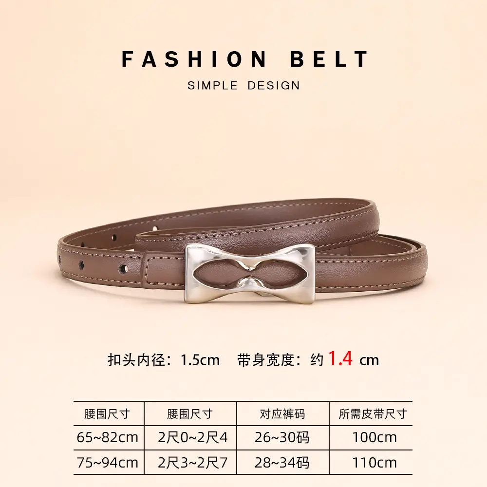 2024 Women's Light Luxury Cowhide Belt with Bow