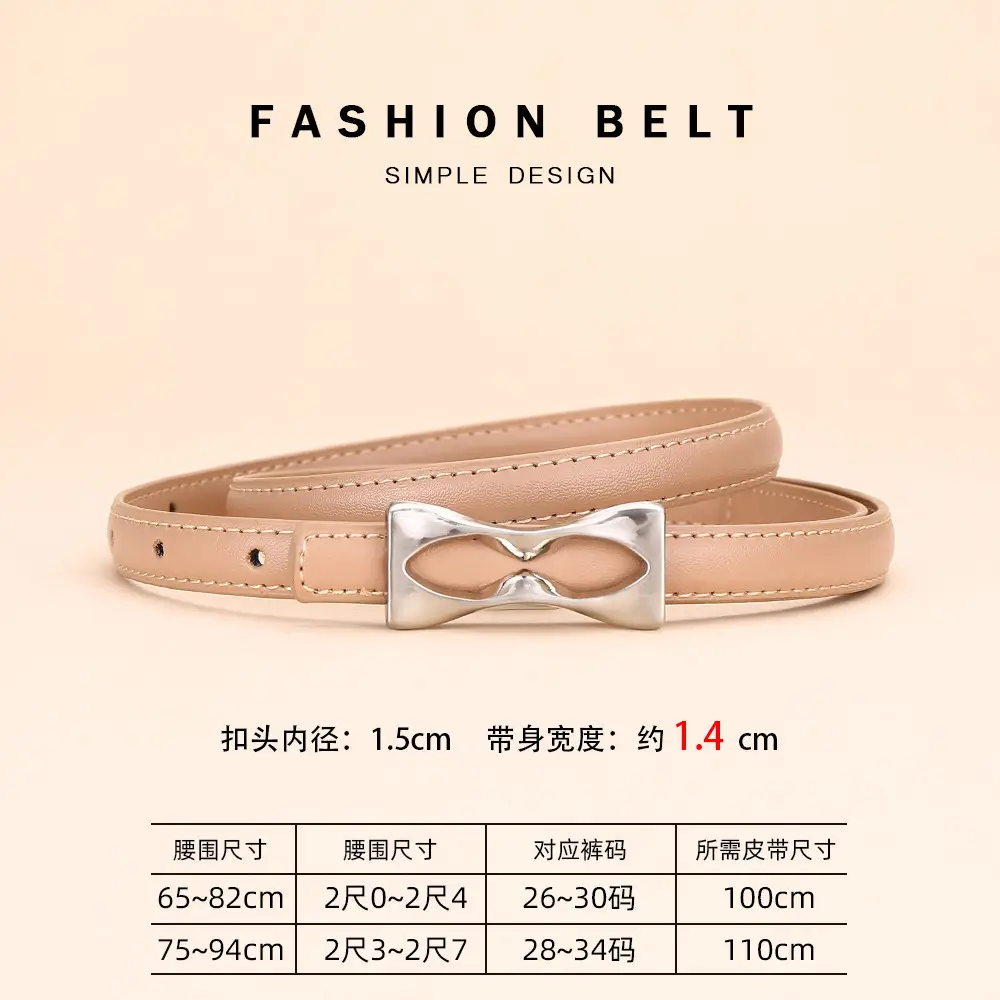 2024 Women's Light Luxury Cowhide Belt with Bow