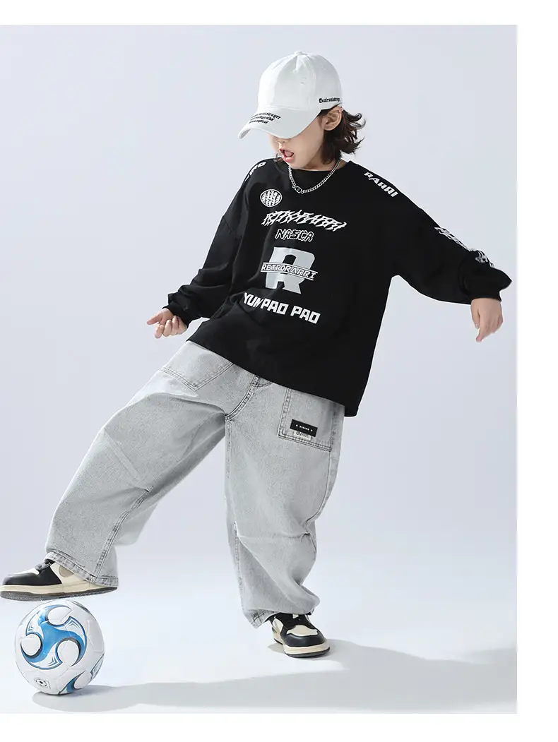 Boys Sweatshirt Black 2026 Kids Spring Wear — feature 15
